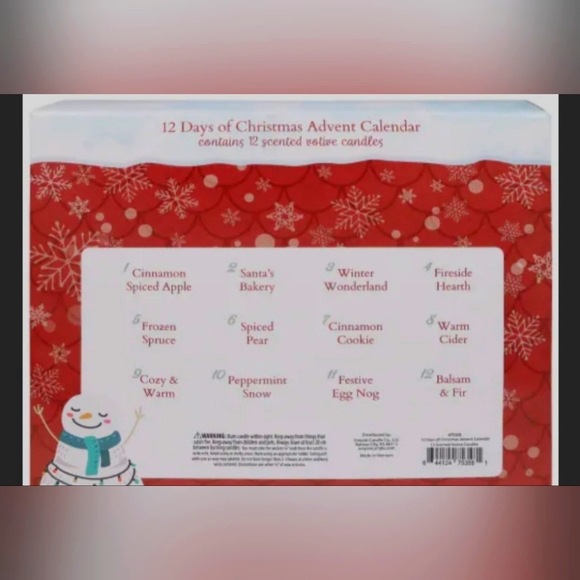 New Empire Candle Co 12 Days of Christmas Advent Calendar Votive Candle Set. - Picture 3 of 11